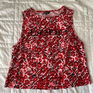 Bebe athleisure red leopard print tank top Large